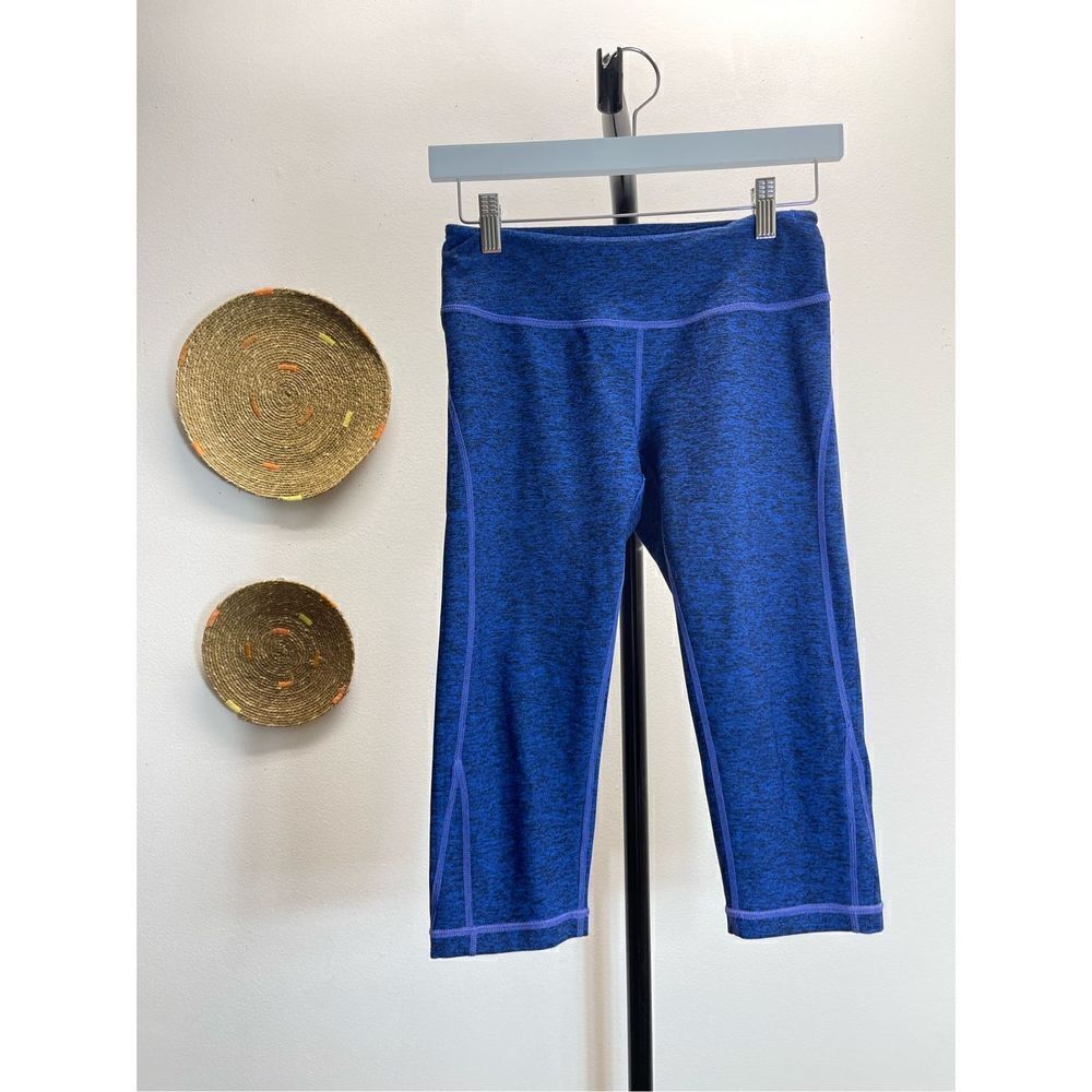 Zella Leggings - Crop Length Marl Fabric Blue - Picture 2 of 5